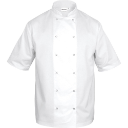 Bluza kucharska biała krótki rękaw S unisex